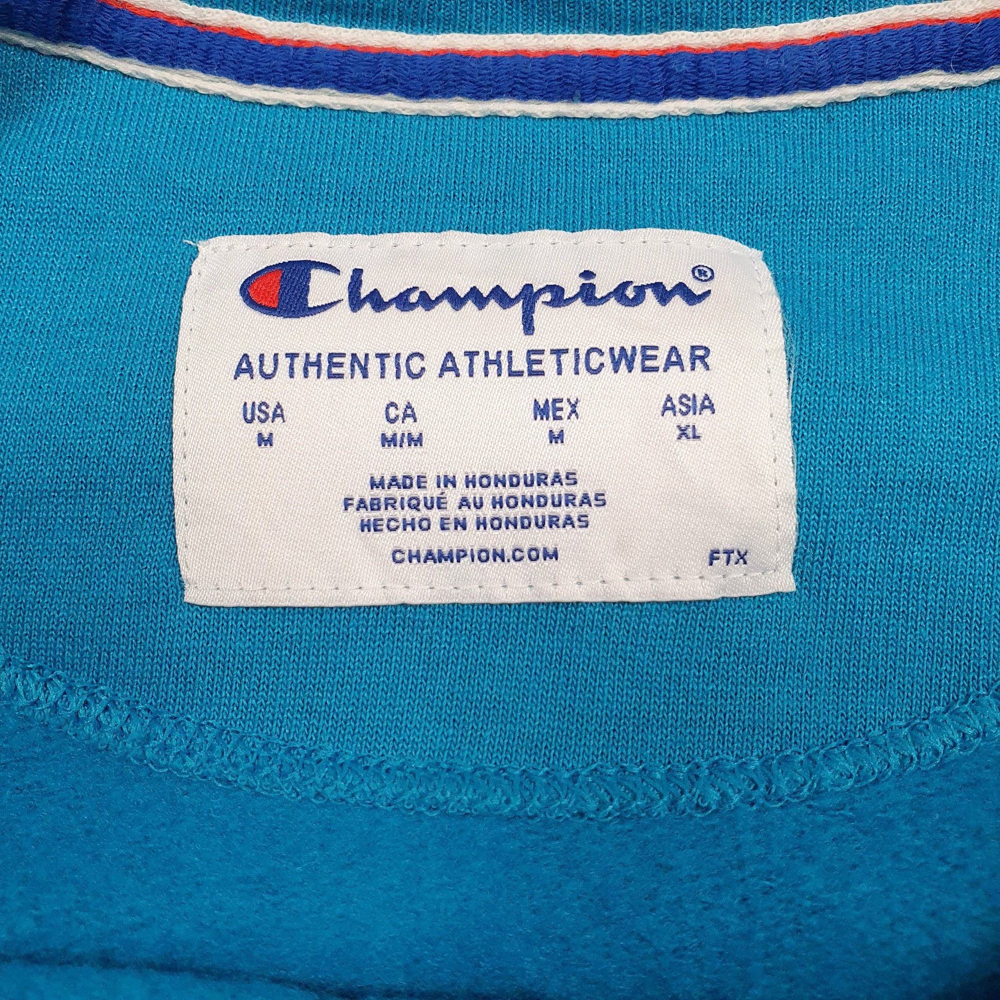 Mens Blue Champion Spellout Crewneck Jumper