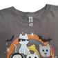 Mens Grey Gildan Happy Halloween Full Zip T Shirt