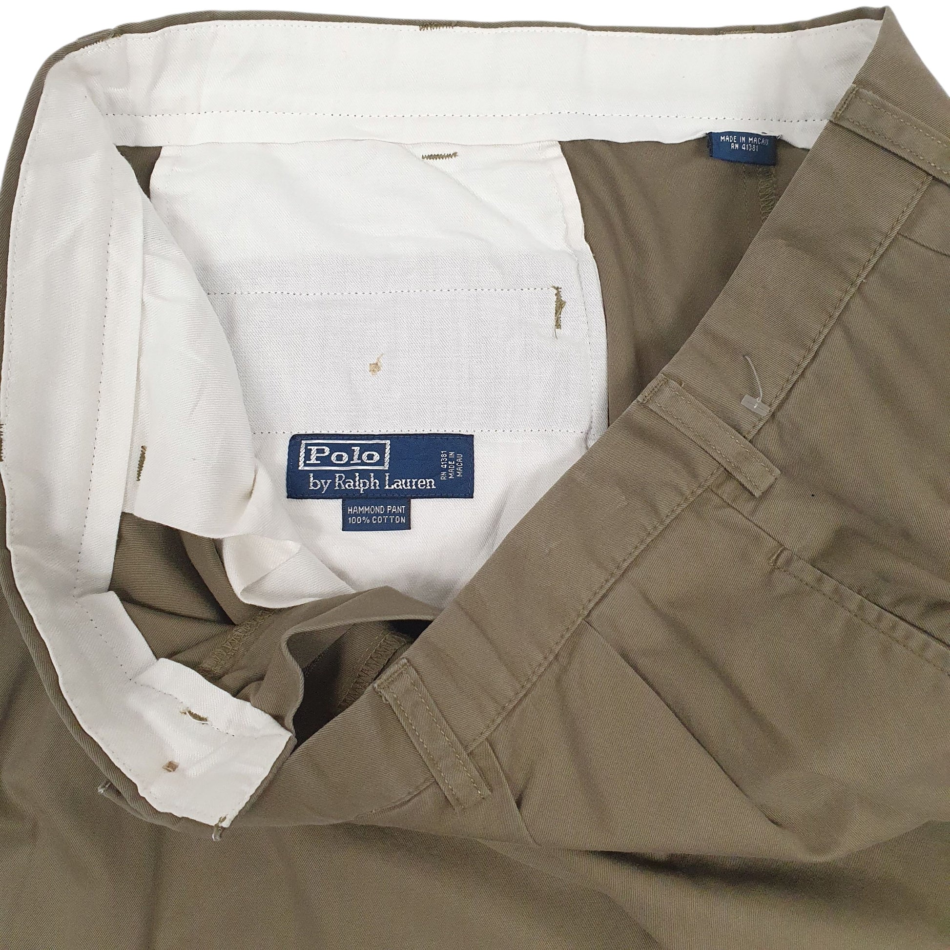 Mens Brown Polo Ralph Lauren Hammond Pand Pleated 90s  Trousers