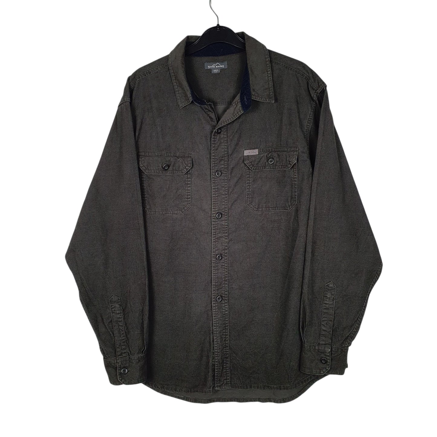 Mens Green Eddie Bauer Corduroy Long Sleeve Shirt