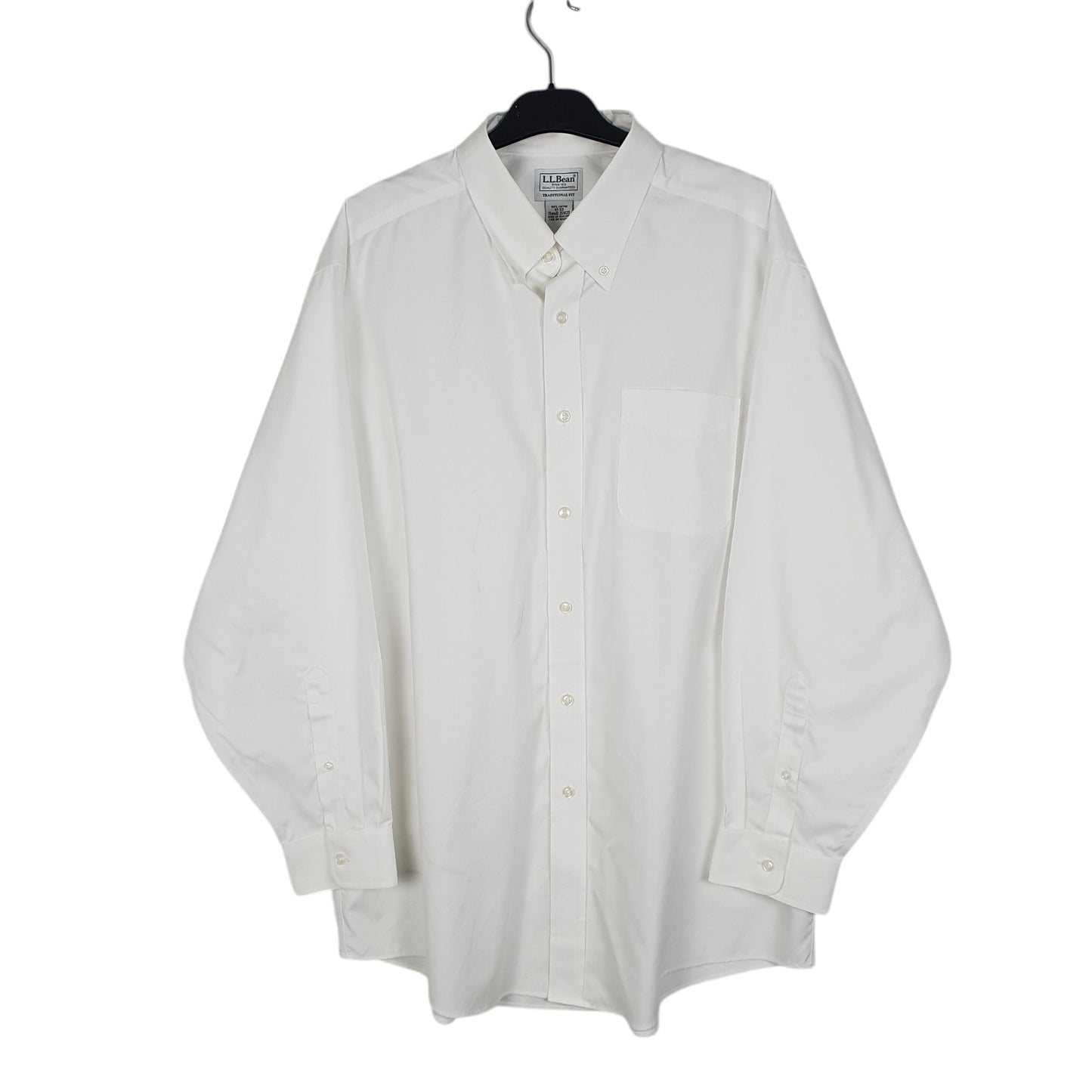 Mens White L.L.Bean  Long Sleeve Shirt