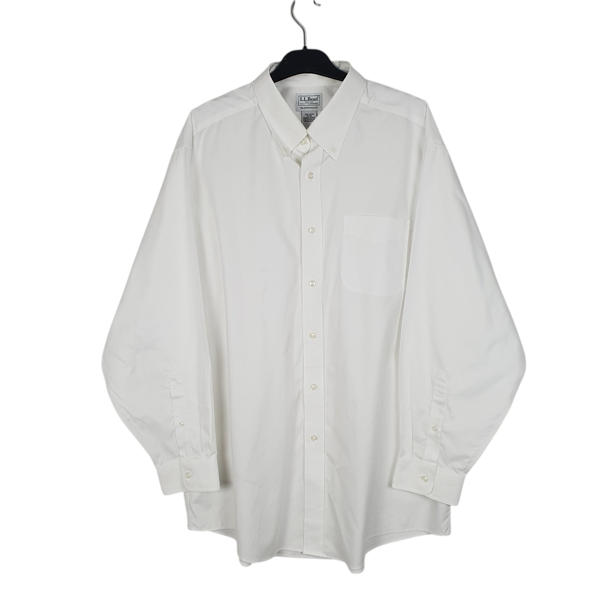 Mens White L.L.Bean  Long Sleeve Shirt
