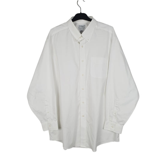 Mens White L.L.Bean  Long Sleeve Shirt