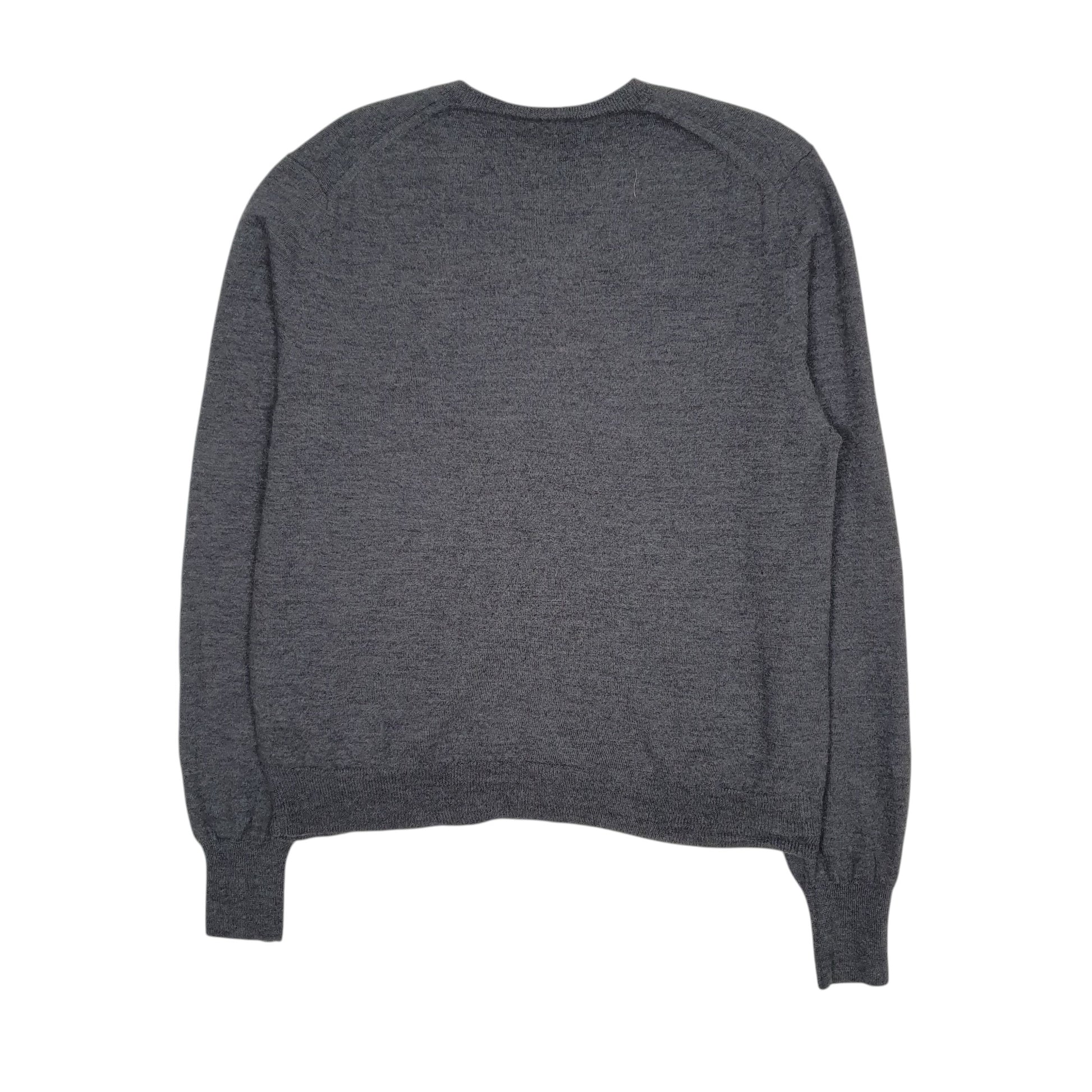 Mens Grey Burberry  V Neck Jumper