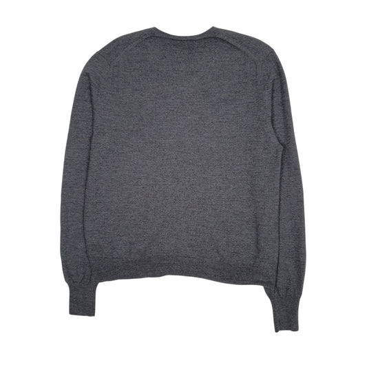 Mens Grey Burberry  V Neck Jumper