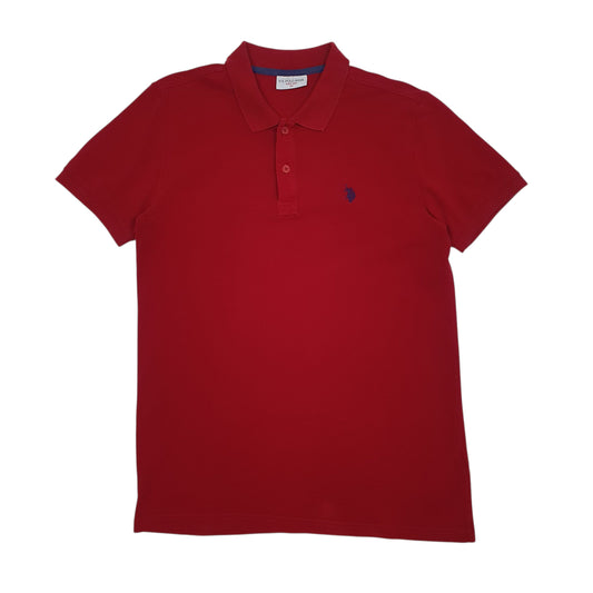 Mens Burgundy US Polo Assn  Short Sleeve Polo Shirt