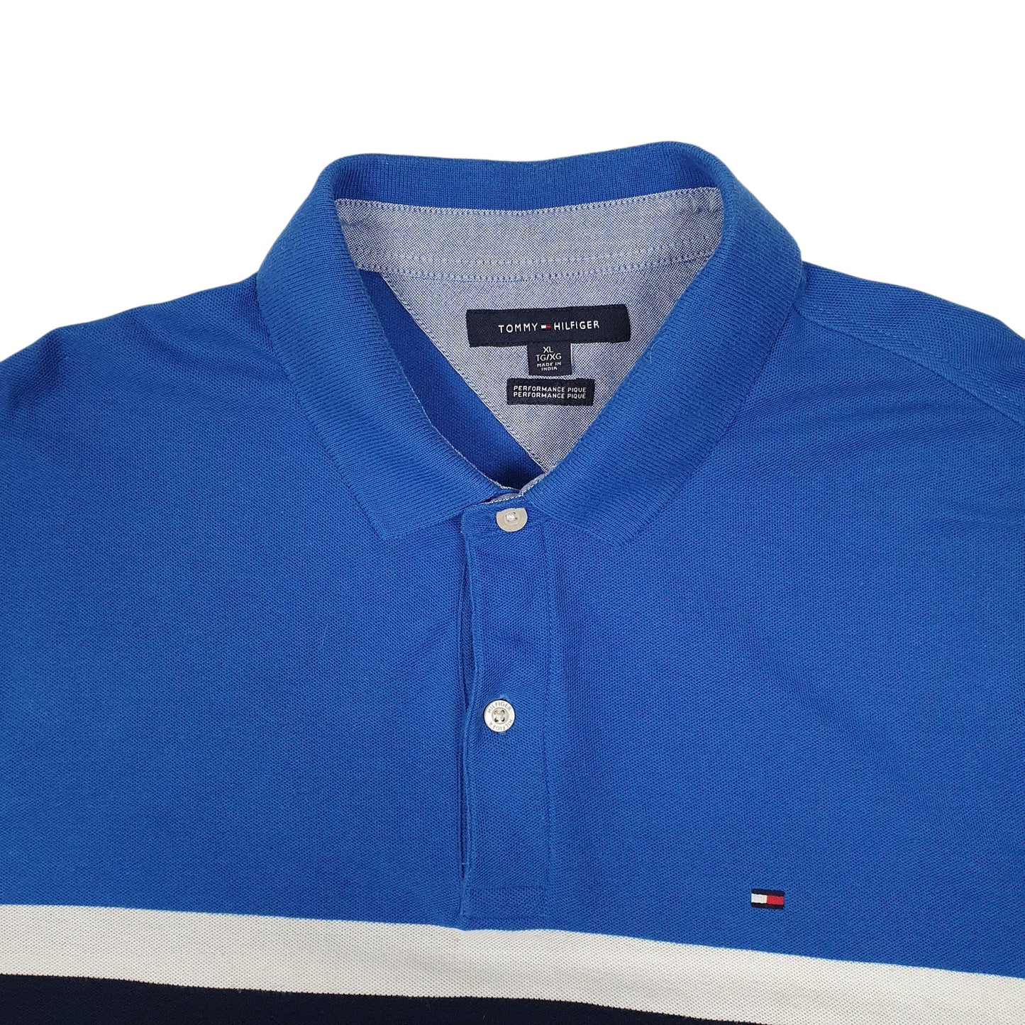 Mens Blue Tommy Hilfiger  Hoodie Polo Shirt