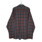 Mens Grey L.L.Bean Thick Scotch Plaid Flannel  Shirt