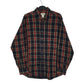 Mens Navy L.L.Bean Scotch Plaid Flannel Long Sleeve Shirt