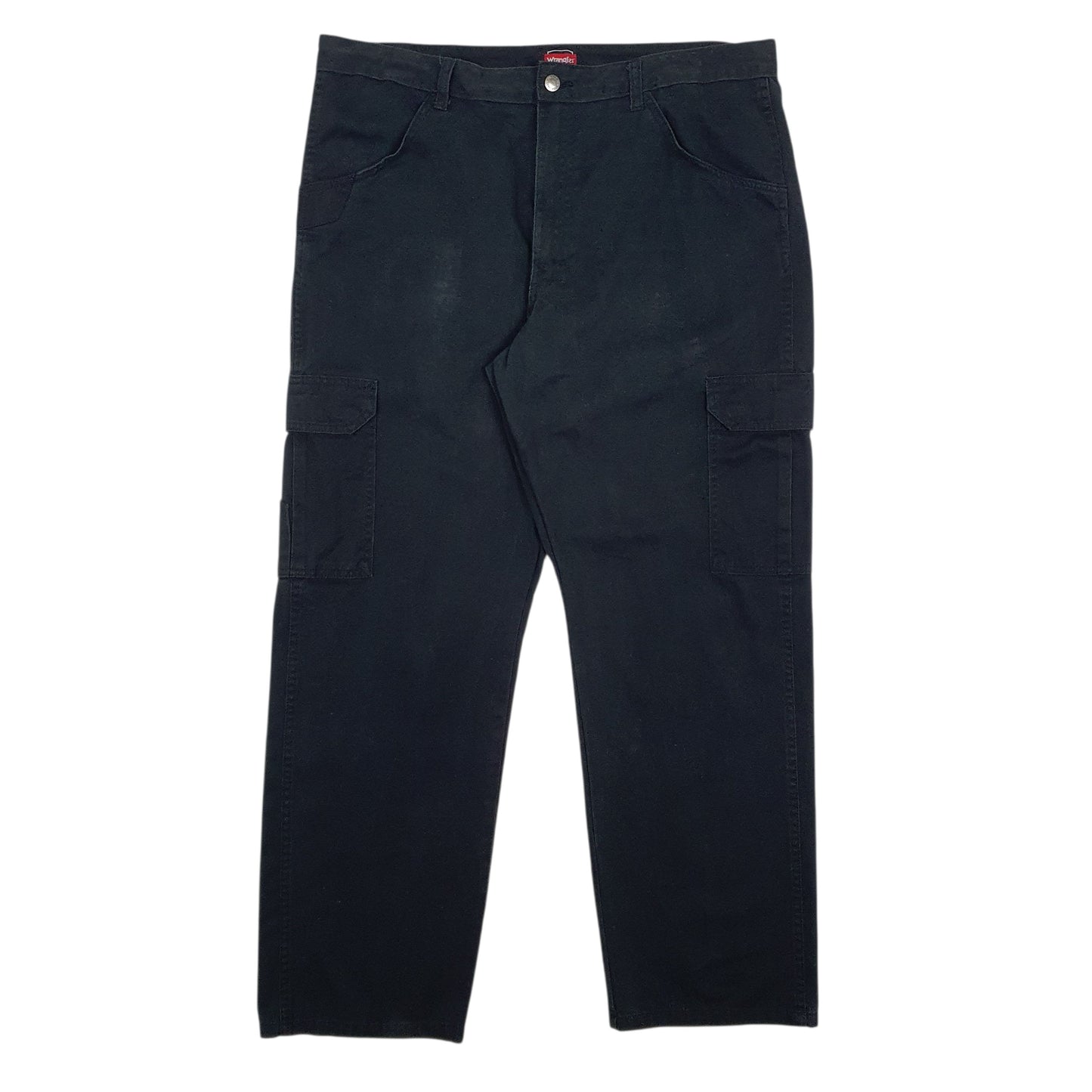 Mens Black Wrangler Workwear Cargo Trousers