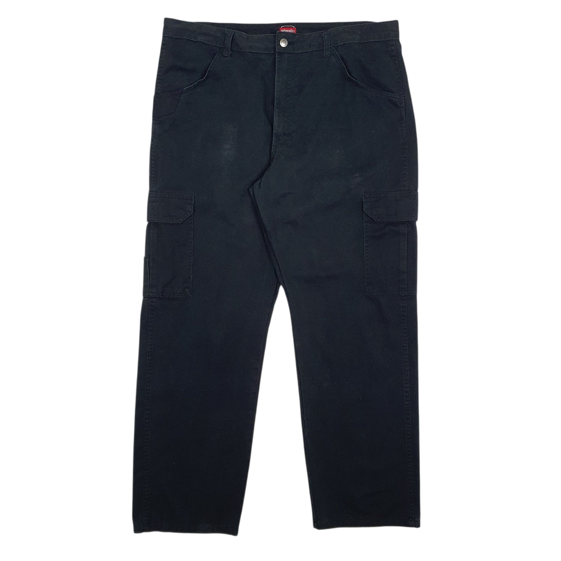 Mens Black Wrangler Workwear Cargo Trousers