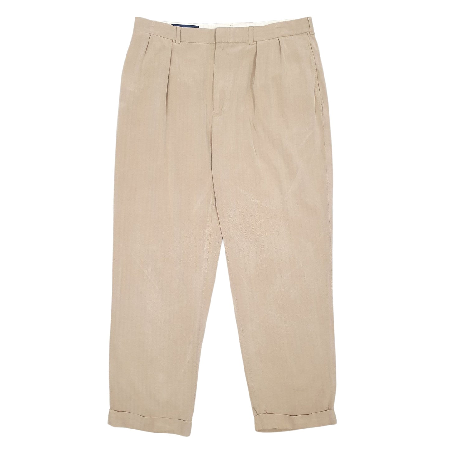 Mens Beige Polo Ralph Lauren Golf Herringbone Pleated Chino Trousers