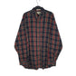 Mens Navy L.L.Bean Thick Flannel Plaid Long Sleeve Shirt