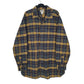 Mens Navy L.L.Bean Thick Chamois Flannel Long Sleeve Shirt