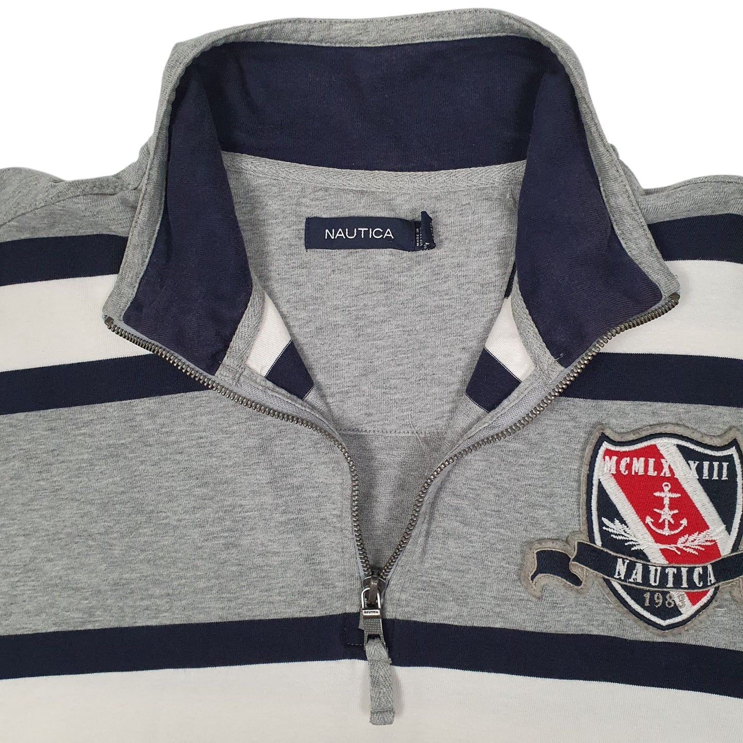 Mens Grey Nautica  Quarter Zip Jumper