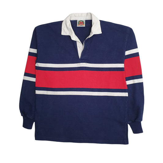 Mens Navy Barbarian Rugby Long Sleeve Polo Shirt