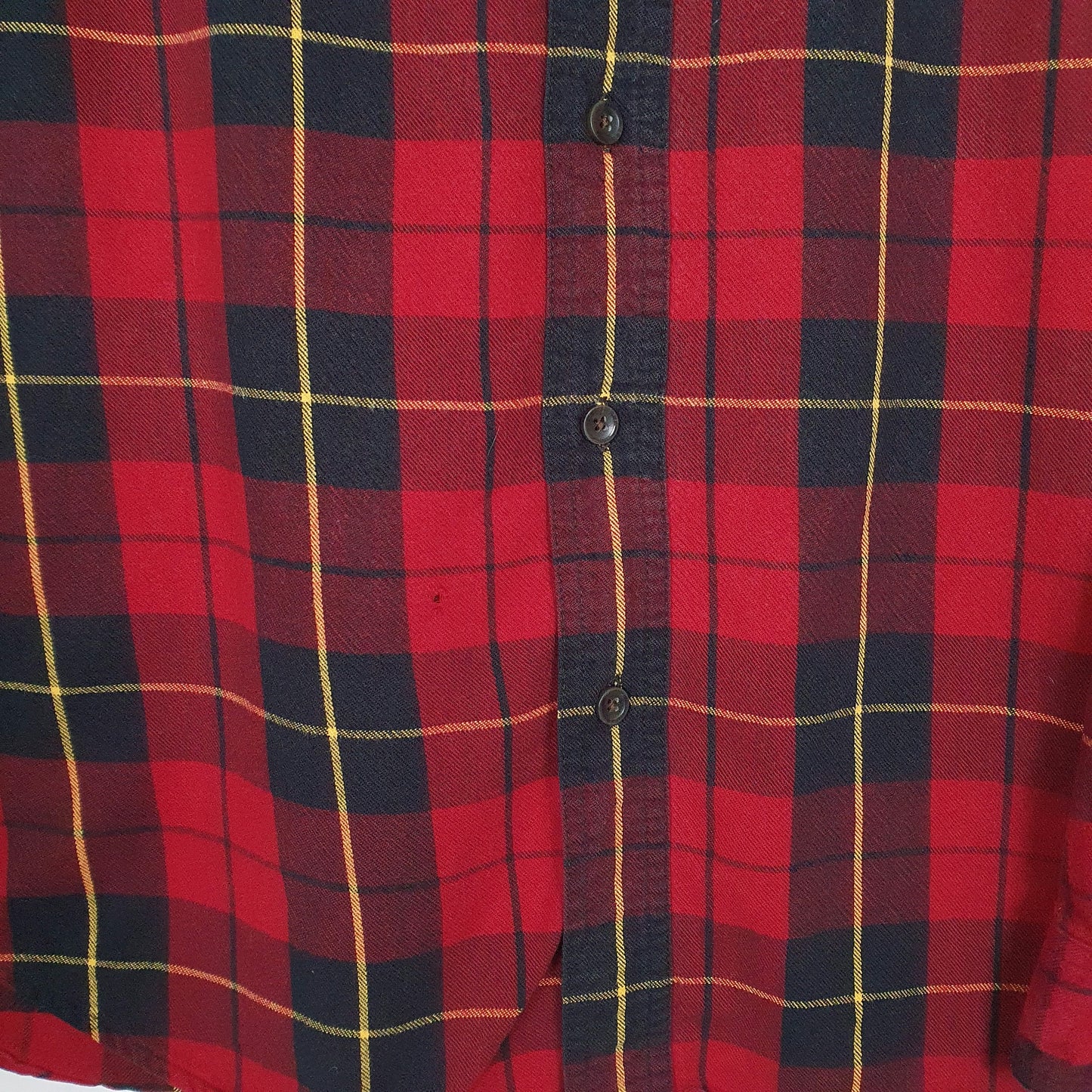 Mens Red L.L.Bean Thick Plaid Flannel  Shirt