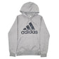 Mens Grey Adidas Spellout Hoodie Jumper