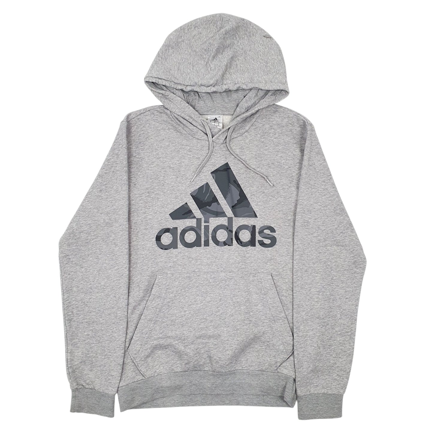 Mens Grey Adidas Spellout Hoodie Jumper