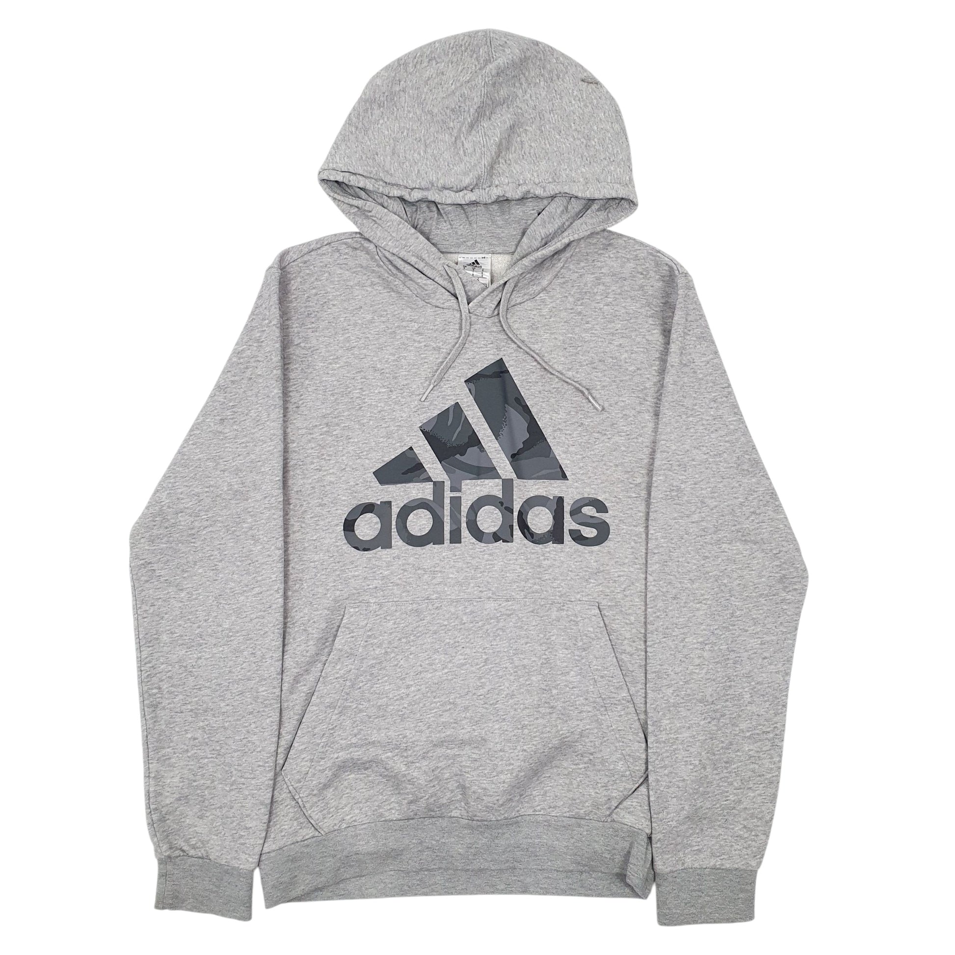 Mens Grey Adidas Spellout Hoodie Jumper