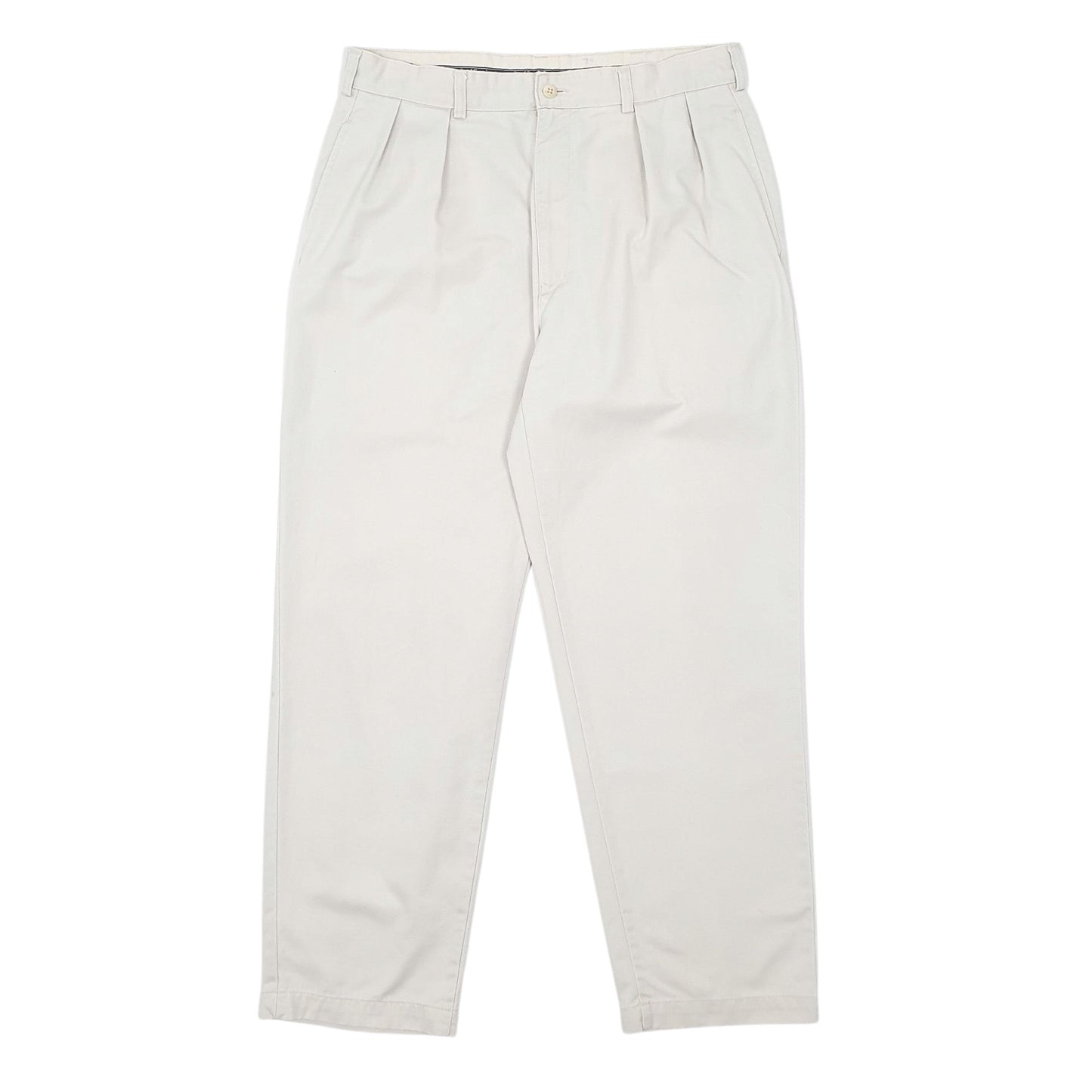 Mens Cream Polo Ralph Lauren Double Pleated Andrew Pant 90s Chino Trousers