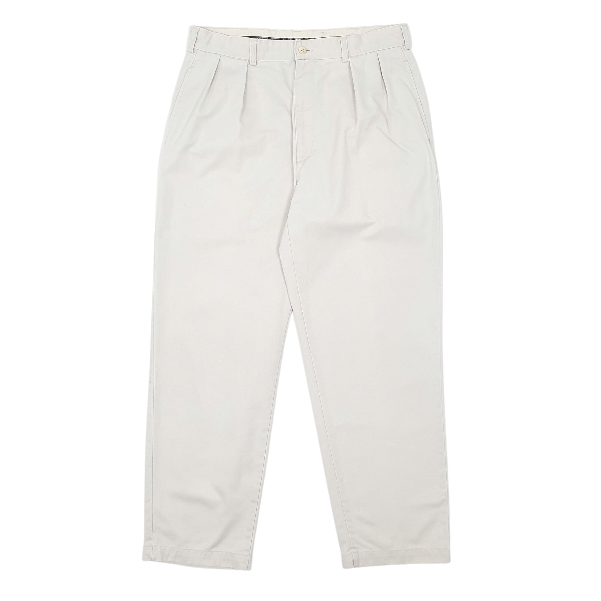 Mens Cream Polo Ralph Lauren Double Pleated Andrew Pant 90s Chino Trousers