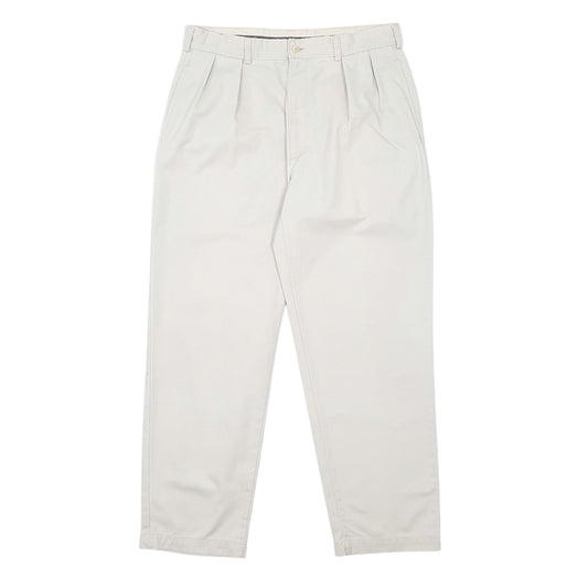 Mens Cream Polo Ralph Lauren Double Pleated Andrew Pant 90s Chino Trousers