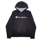 Mens Black Champion Spellout Hoodie Jumper