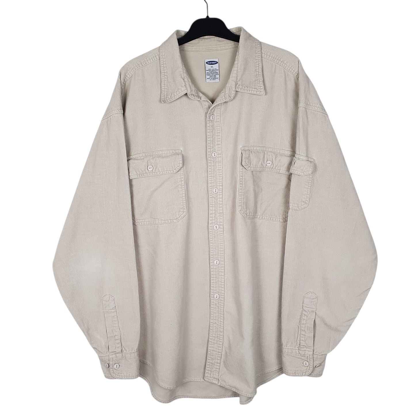 Mens Cream Old Navy Corduroy Long Sleeve Shirt