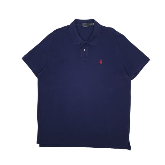 Mens Navy Polo Ralph Lauren Custom Slim Fit Short Sleeve Polo Shirt