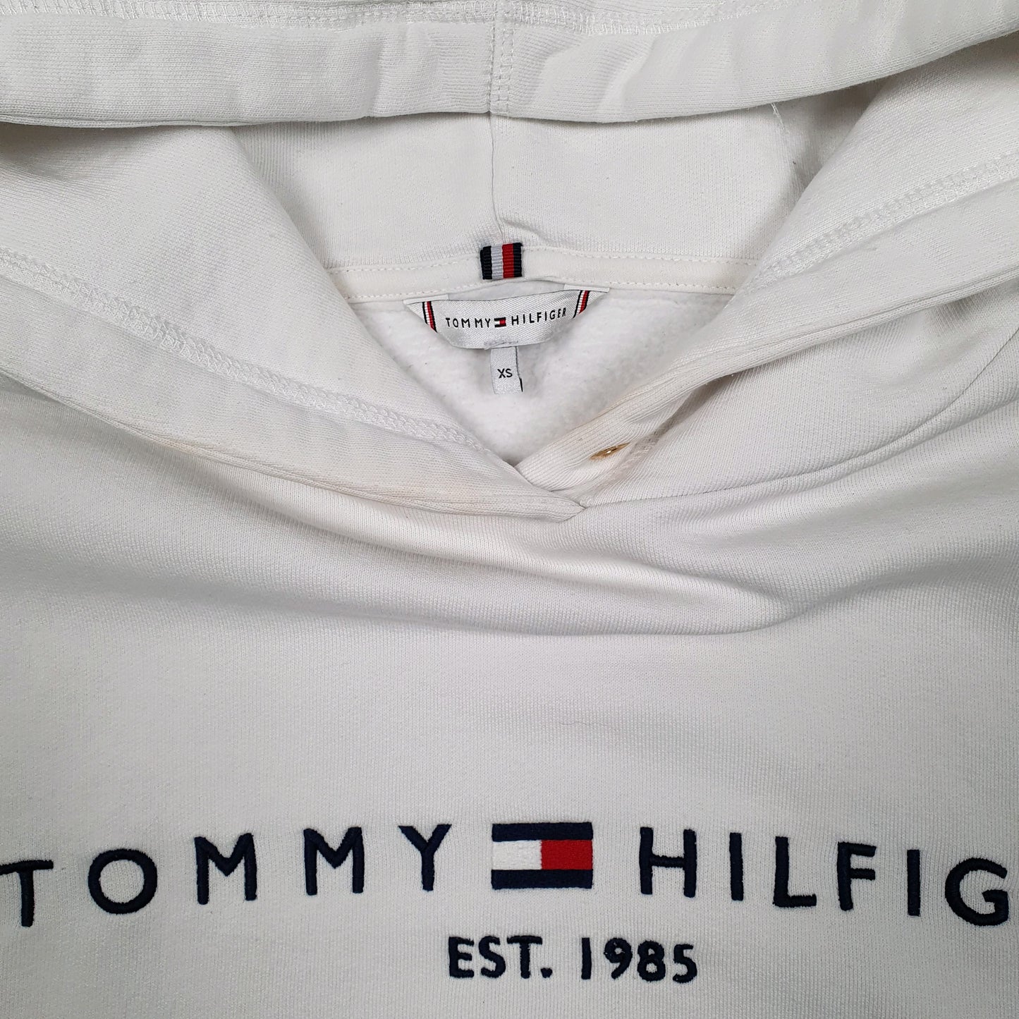 Womens White Tommy Hilfiger Baggy Hoodie Jumper