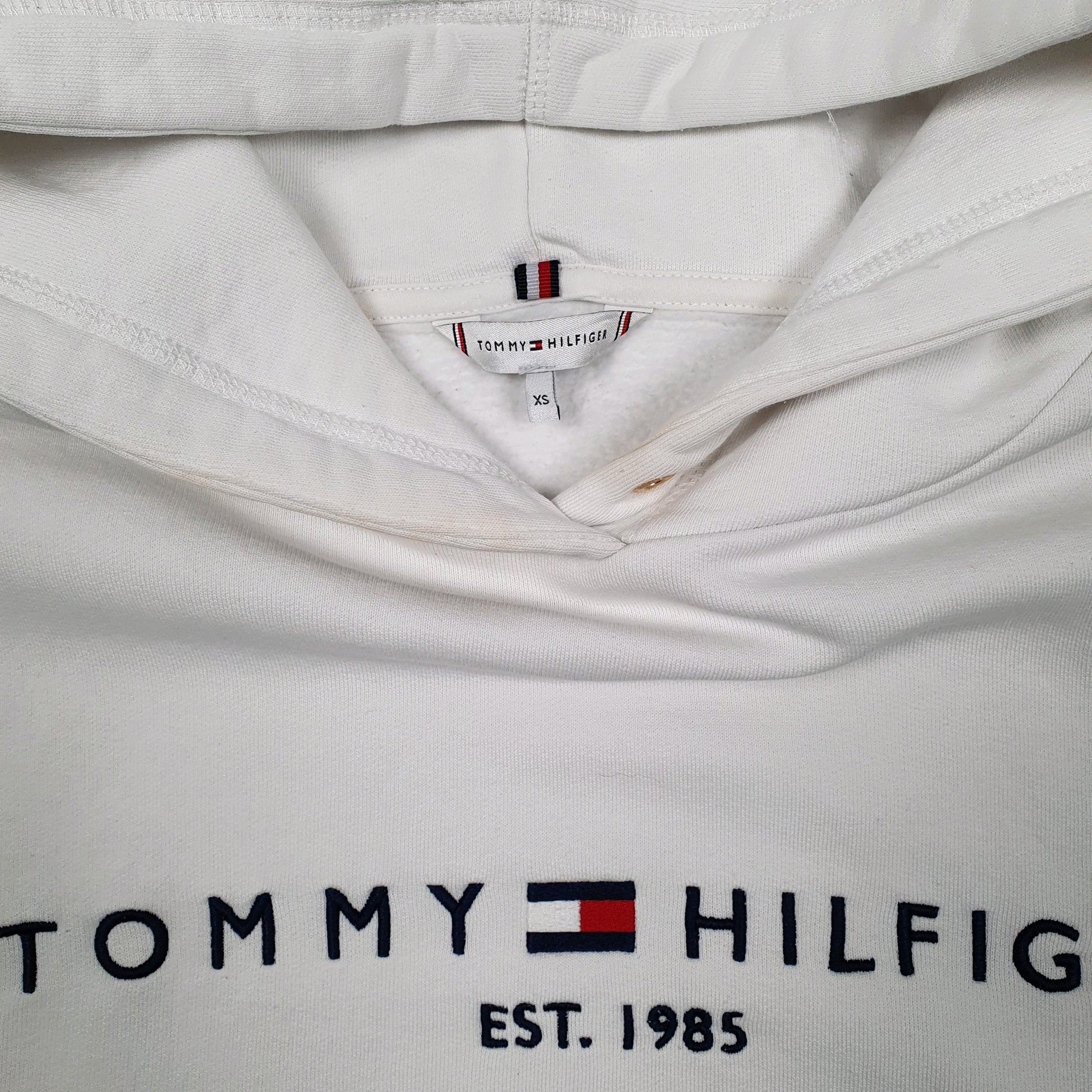 Womens White Tommy Hilfiger Baggy Hoodie Jumper