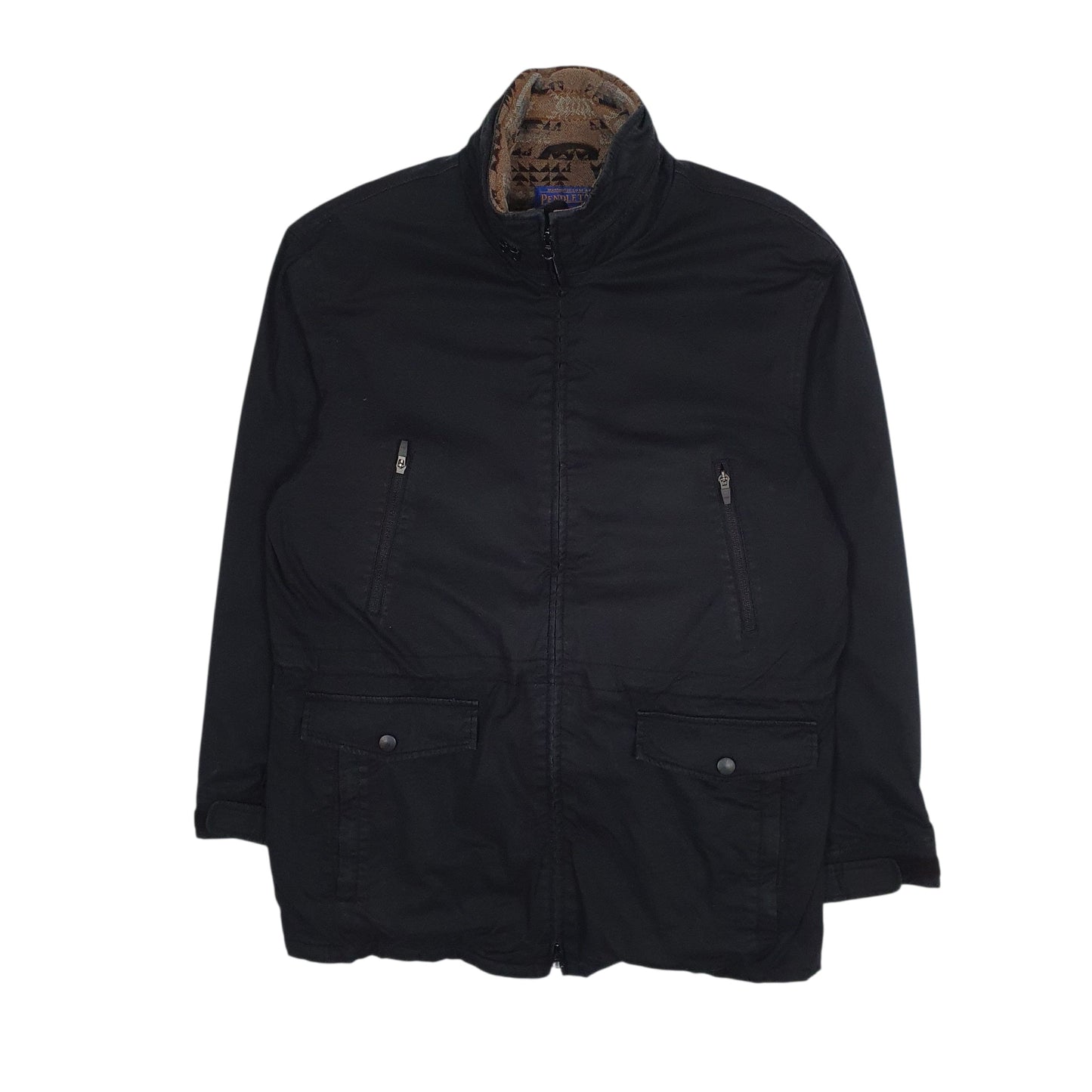 Mens Black Pendleton Padded Crewneck Coat