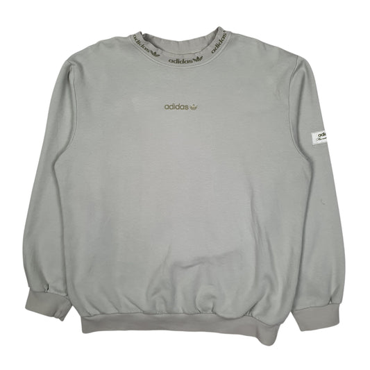 Mens Green Adidas Baggy Fit Crewneck Jumper