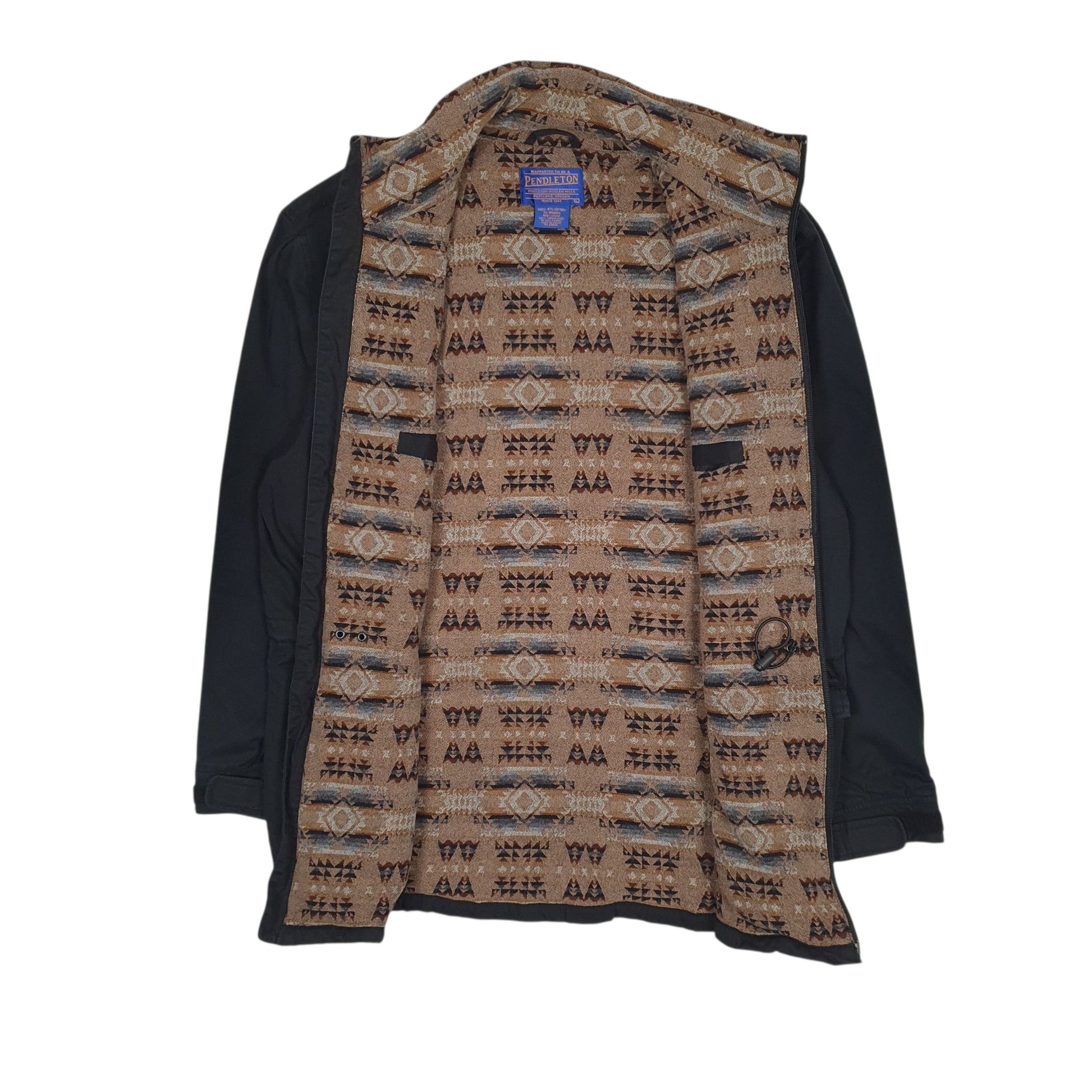 Mens Black Pendleton Padded Crewneck Coat