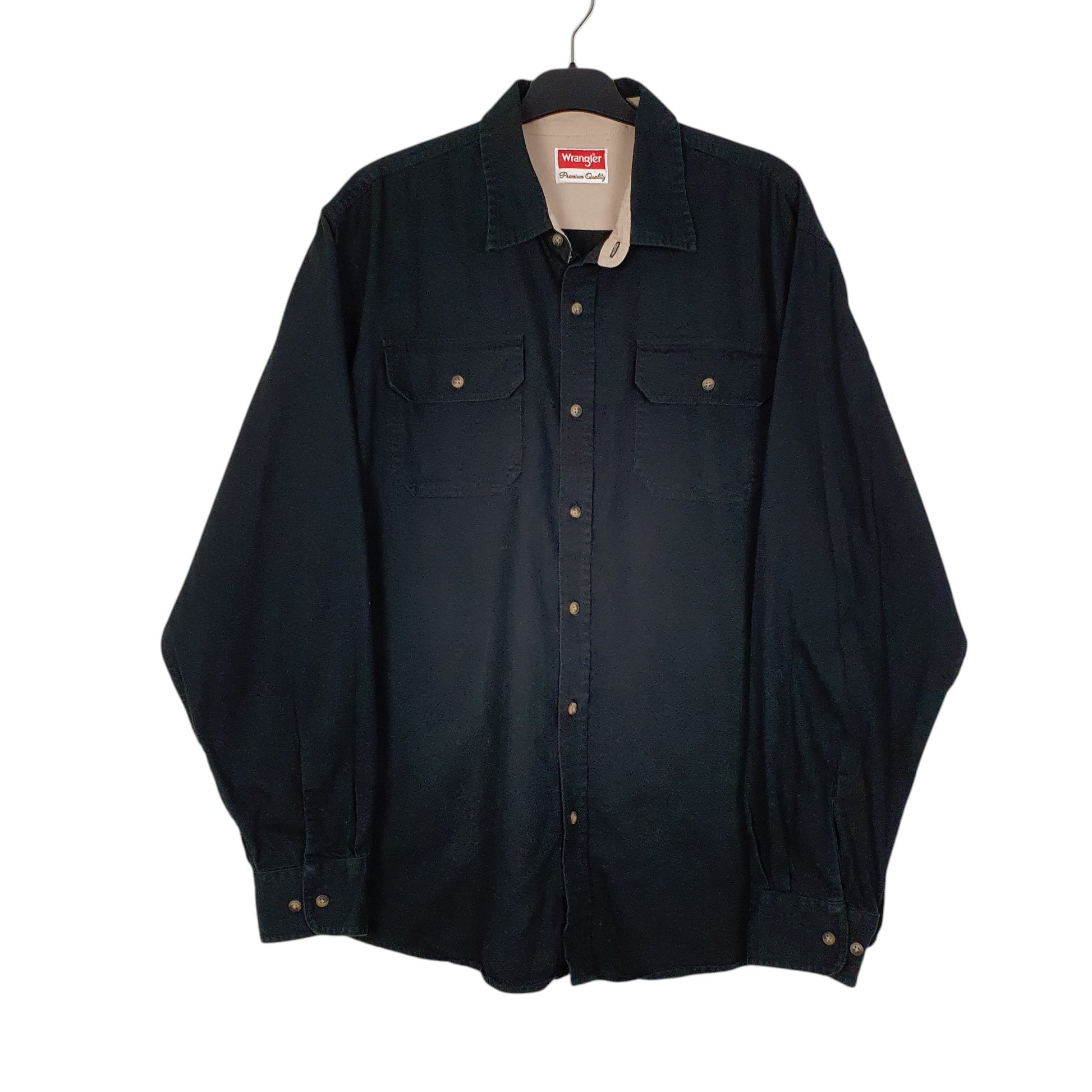 Mens Black Wrangler  Long Sleeve Shirt