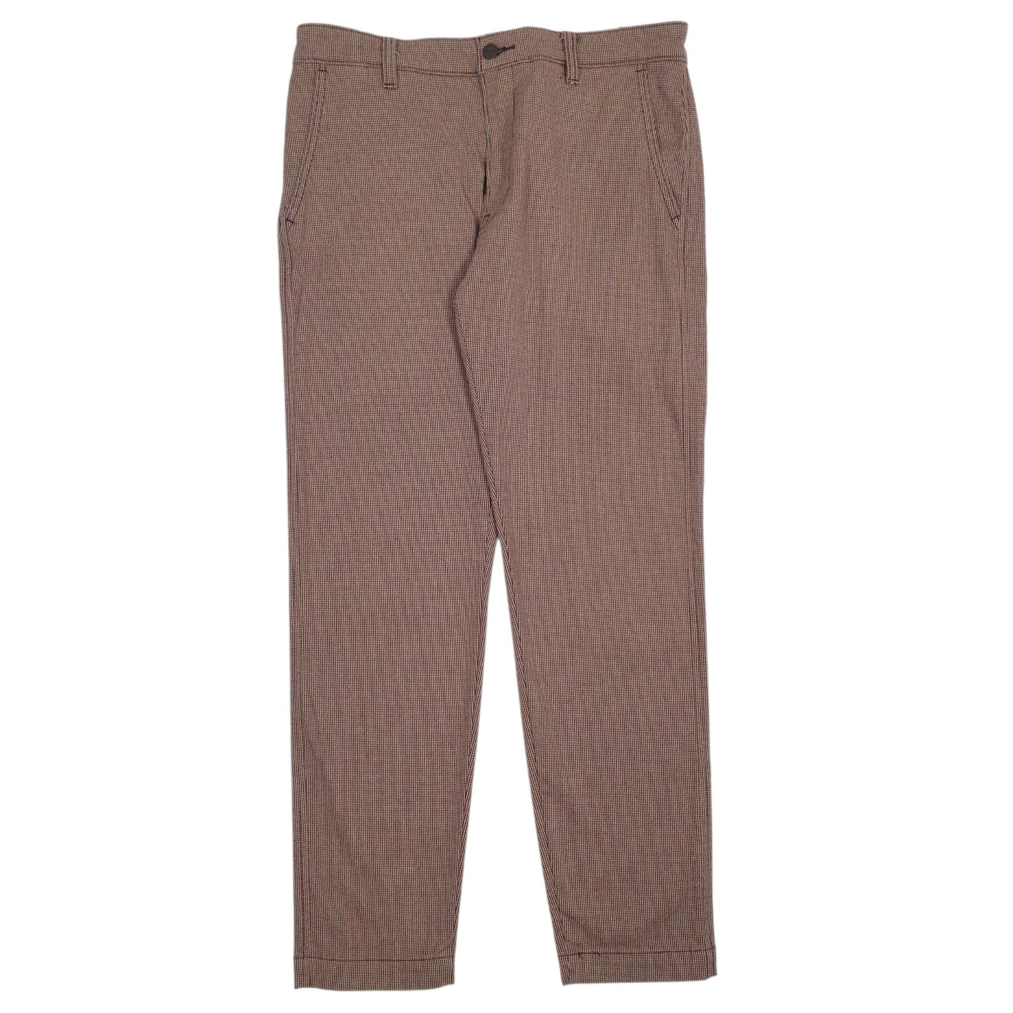 Mens Burgundy Levis Houndstooth Chino Trousers