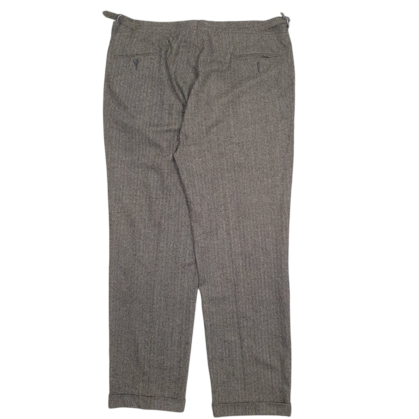 Mens Grey Polo Ralph Lauren Vintage 90s Herringbone  Trousers