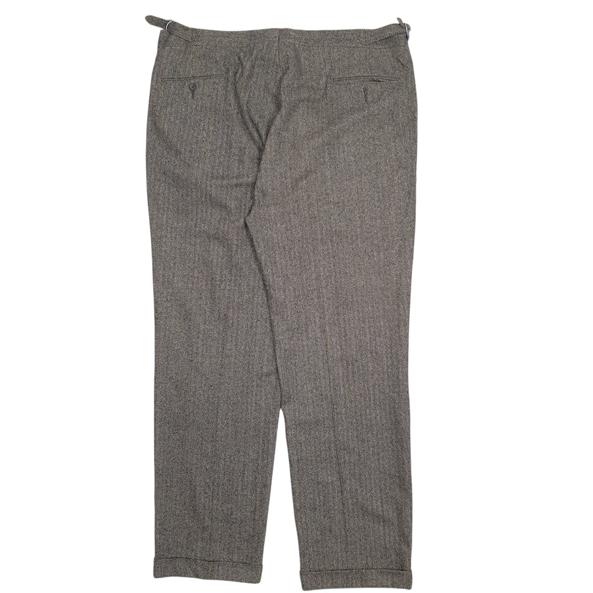 Mens Grey Polo Ralph Lauren Vintage 90s Herringbone  Trousers
