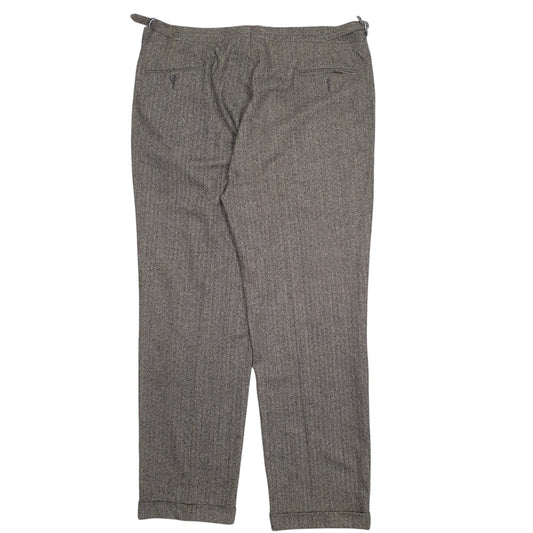 Mens Grey Polo Ralph Lauren Vintage 90s Herringbone  Trousers