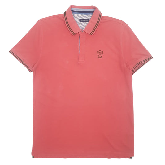 Mens Pink Massimo Dutti  Short Sleeve Polo Shirt