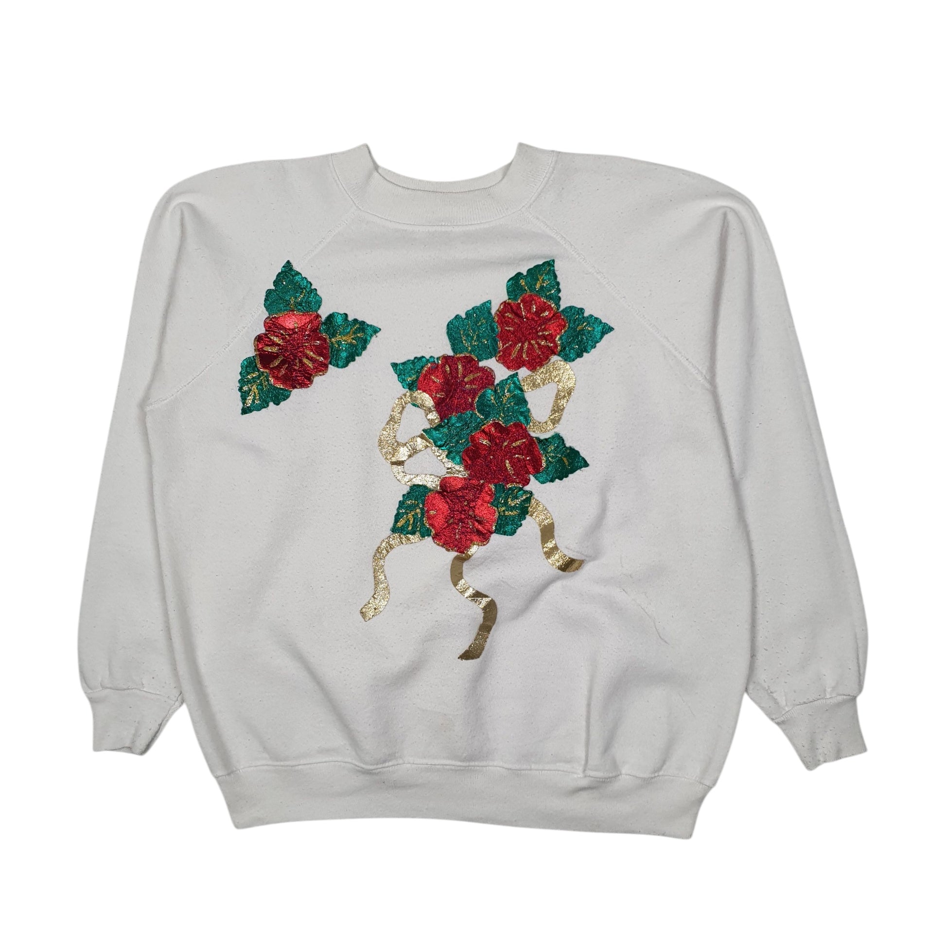 Womens White Hanes Her Way Vintage 90s Crewneck Jumper