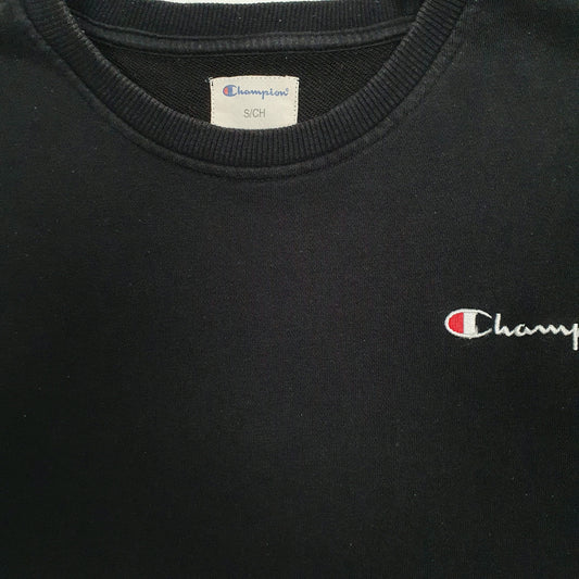 Mens Black Champion  Crewneck Jumper