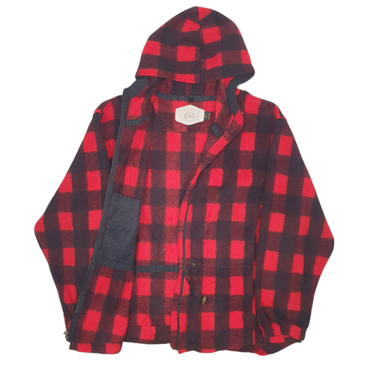 Mens Red Woolrich Mackinaw Vintage Made In USA Full Zip Jumper