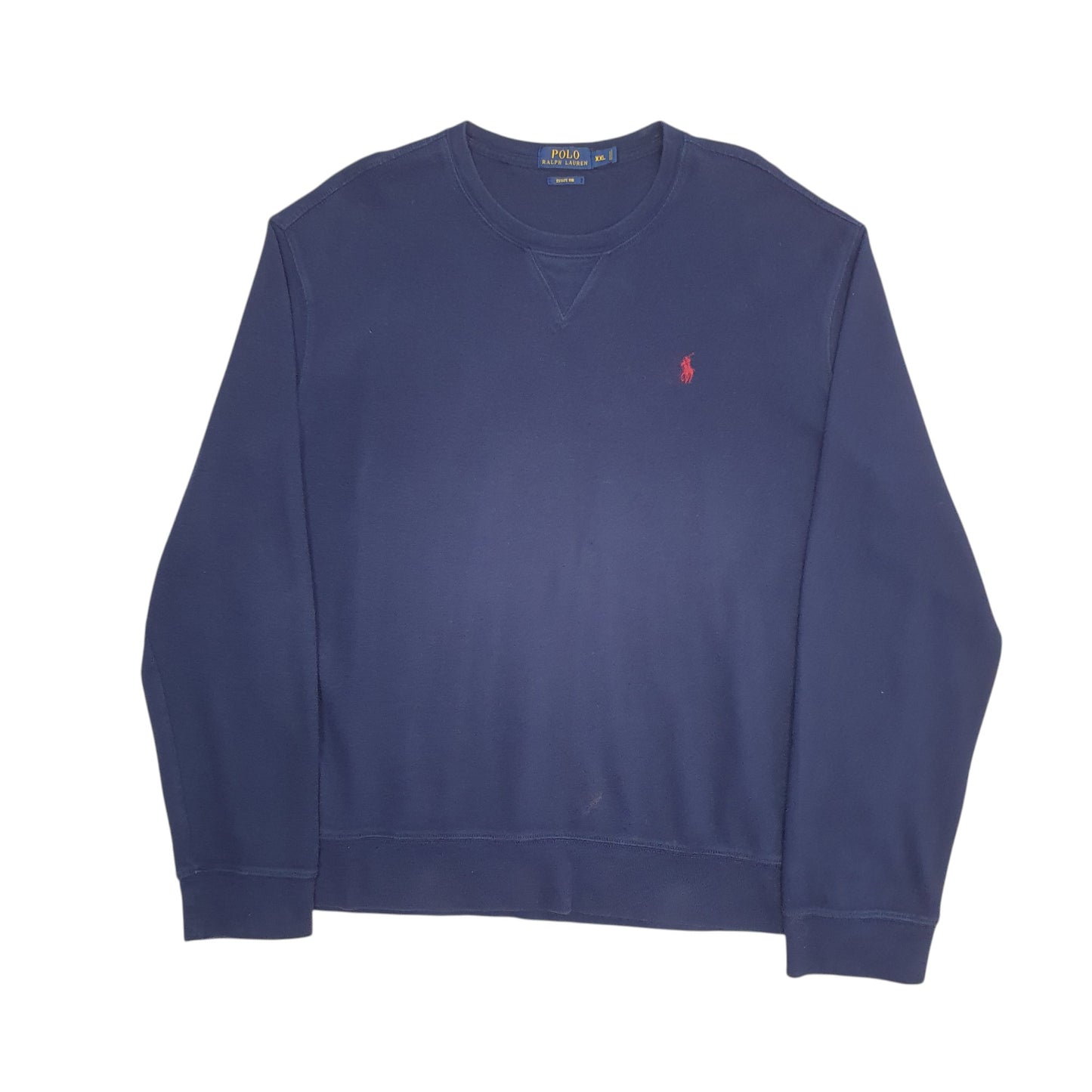 Mens Navy Polo Ralph Lauren Estate Rib Lightweight Crewneck Jumper