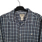 Mens Navy L.L.Bean Thick Flannel Plaid  Shirt