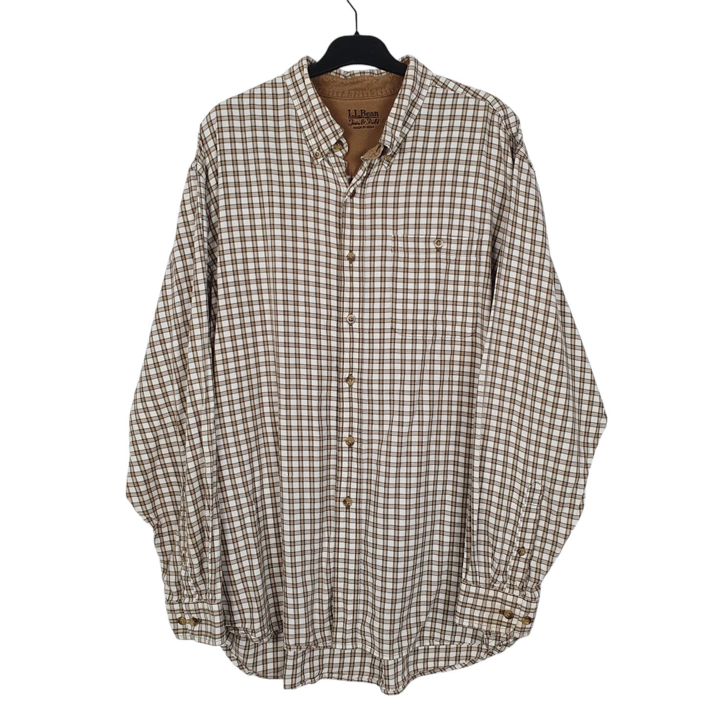 Mens Brown L.L.Bean Town & Field Long Sleeve Shirt