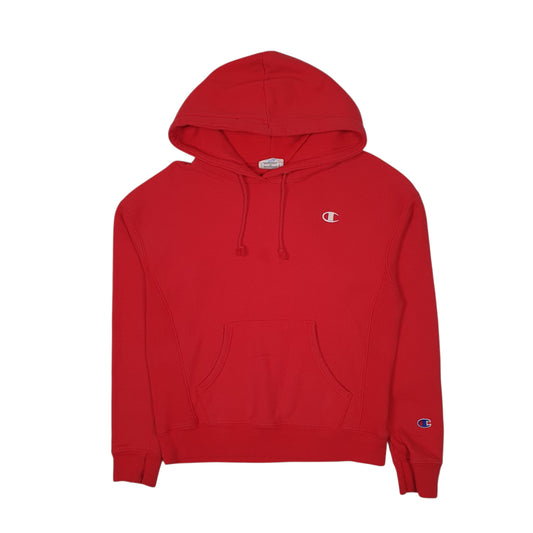 Womens Red Champion Reverse Weave Hoodie Jumper