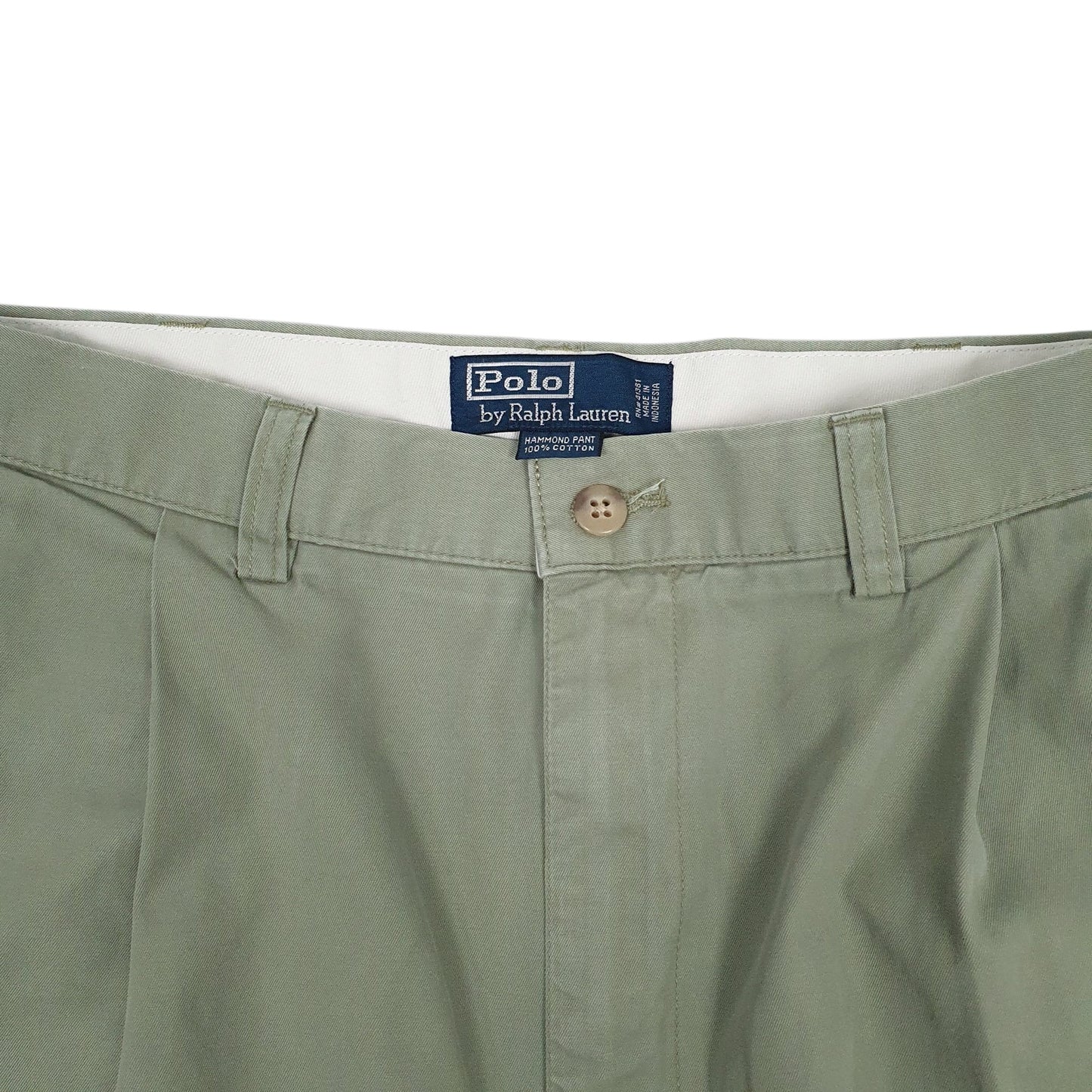 Mens Green Polo Ralph Lauren Hammond Pant Pleated  Trousers