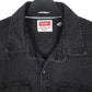 Mens Black Wrangler Denim Cowboy Pearl Snap  Shirt